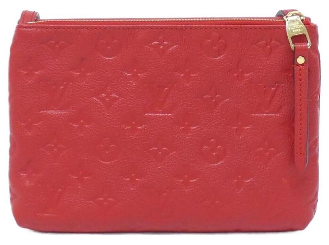 Borsa a tracolla Louis Vuitton Monogram Empreinte Twice Rosso Fuschia - vista 2