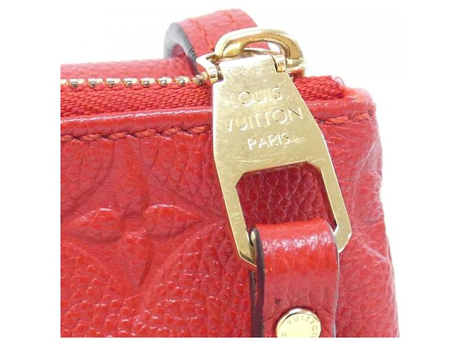 Borsa a tracolla Louis Vuitton Monogram Empreinte Twice Rosso Fuschia - vista 4