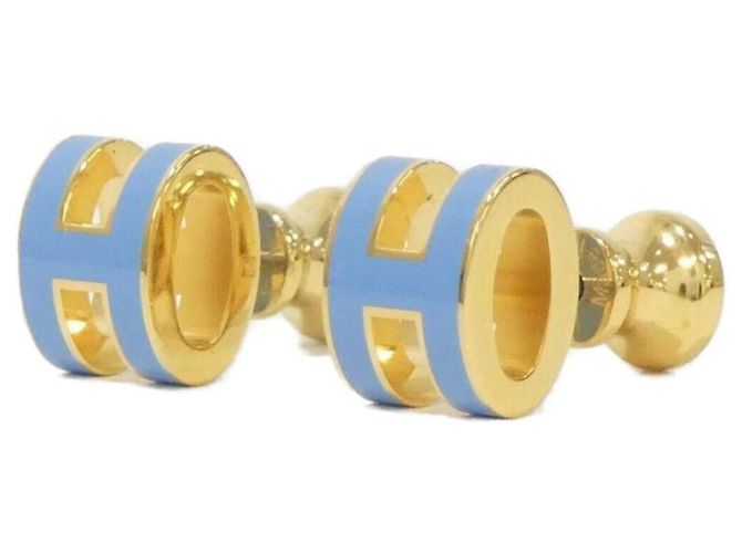 Hermès Hermes Pop H MINI 608002F Ohrringe Blau Golden - Ansicht 2