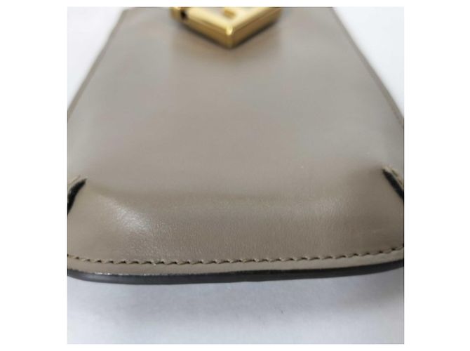 Borsa a tracolla per telefono Fendi FF Diamond Grigio - vista 3