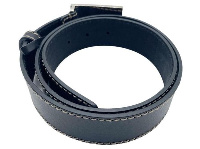 Cintura Gucci in pelle nera con placca stemma Nero - vista 2