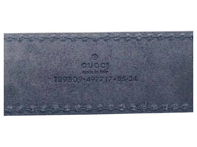 Cintura Gucci in pelle nera con placca stemma Nero - vista 6