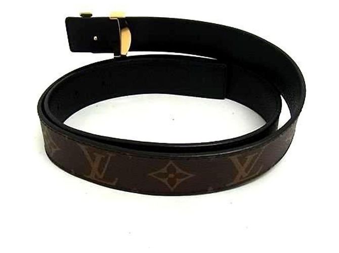 Cinturón reversible para mujer Louis Vuitton Castaño Negro - vista 2