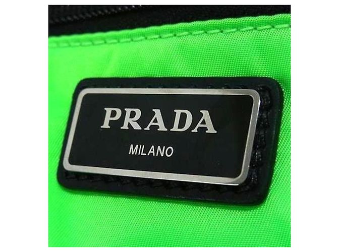 Zaino Prada Tessuto 2VZ021 Nero Verde - vista 6