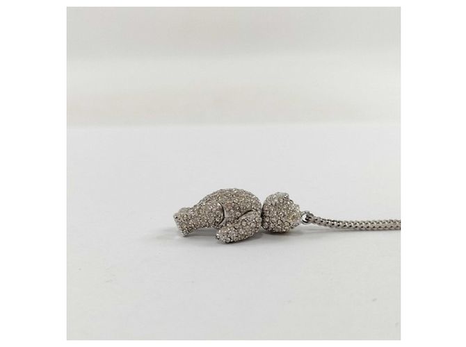 Collana Christian Dior con motivo orso argentato Argento - vista 4
