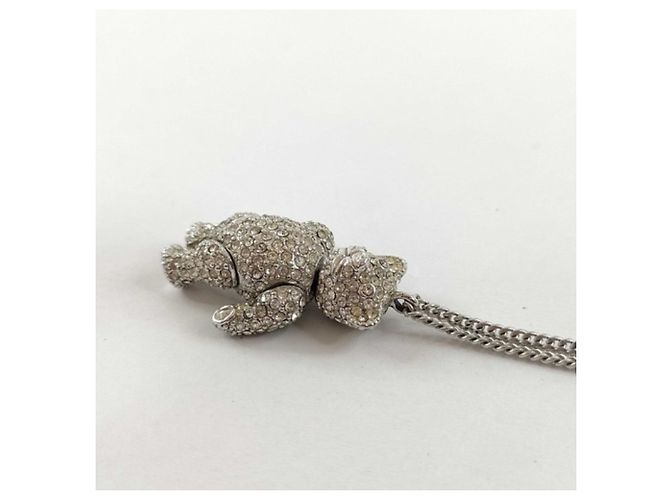 Collana Christian Dior con motivo orso argentato Argento - vista 5