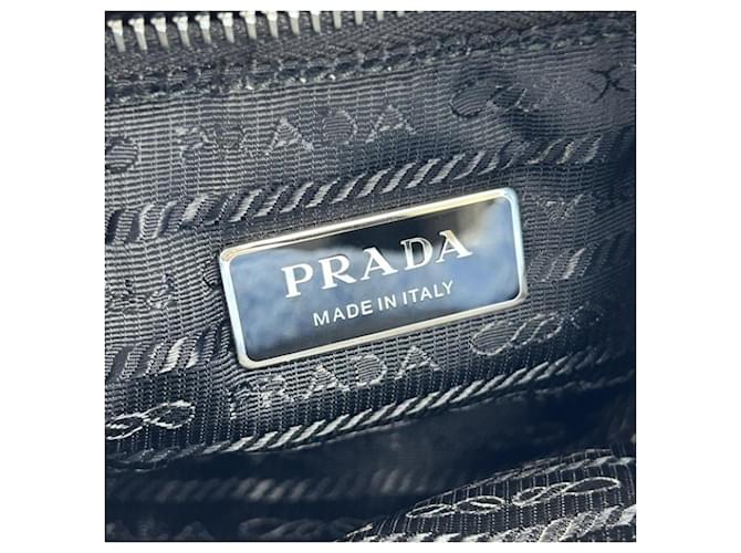 Mini borsa tote Prada in shearling Blu - vista 9