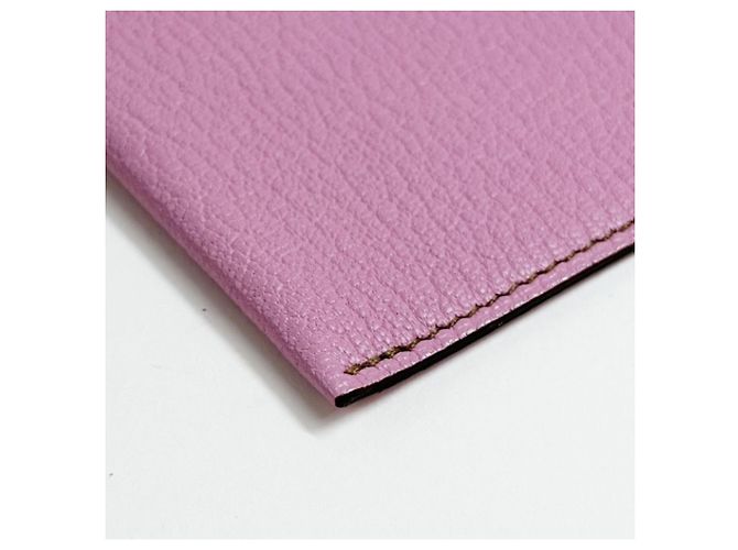 Hermès Pouch con zip HERMES in pelle Chevre rosa - vista 3