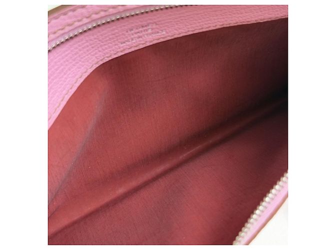 Hermès Pouch con zip HERMES in pelle Chevre rosa - vista 4