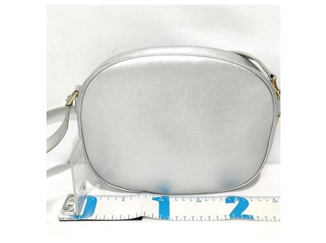 Céline Celine Schultertasche aus silbernem Leder - Ansicht 2