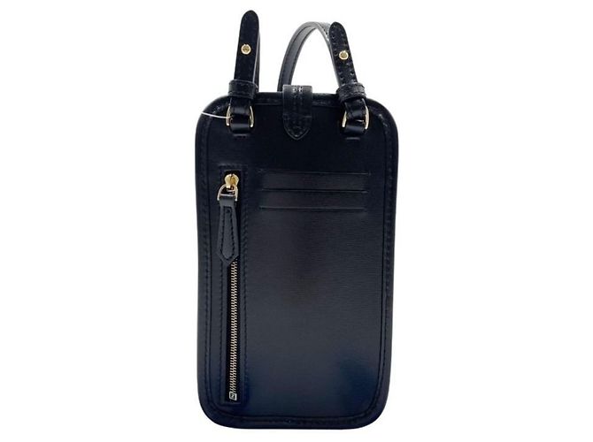 Borsa a tracolla e porta cellulare Fendi in pelle nera Nero - vista 2