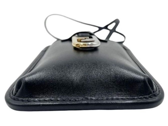 Borsa a tracolla e porta cellulare Fendi in pelle nera Nero - vista 3