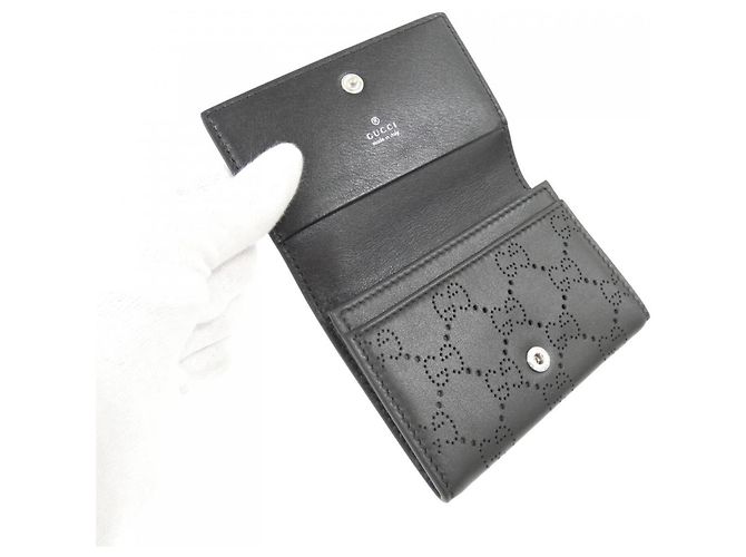 Tarjetero de piel Gucci GG Negro - vista 4