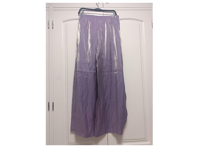 Zara Satin Weitbeinhose im Pareo-Stil mit Schleife - Ansicht 6