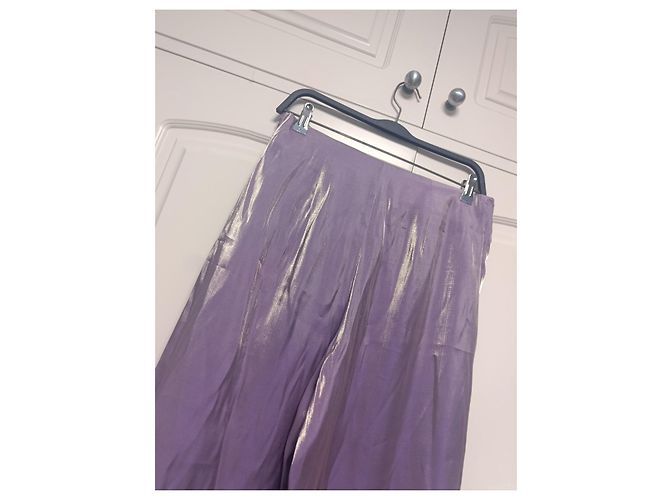 Zara Satin Weitbeinhose im Pareo-Stil mit Schleife - Ansicht 7
