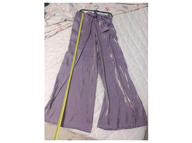 Zara Satin Weitbeinhose im Pareo-Stil mit Schleife - Ansicht 9