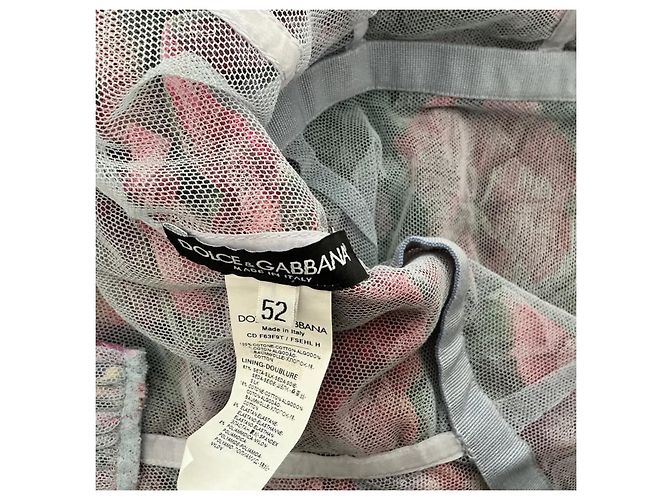 Dolce & Gabbana Blumen-Mieder-Kleid aus Tüll Pink Mehrfarben Grün - Ansicht 5