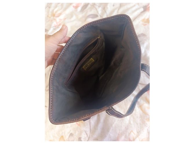 Carolina Herrera Borsa Tote CH Monogram Marrone Beige - vista 15