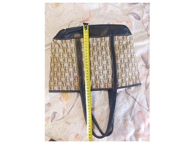 Carolina Herrera Borsa Tote CH Monogram Marrone Beige - vista 18