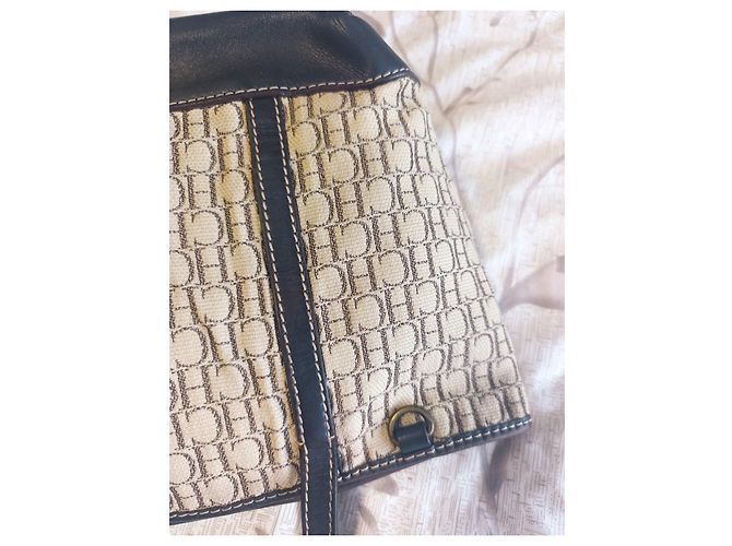 Carolina Herrera Borsa Tote CH Monogram Marrone Beige - vista 6