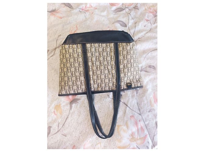 Carolina Herrera Borsa Tote CH Monogram Marrone Beige - vista 7