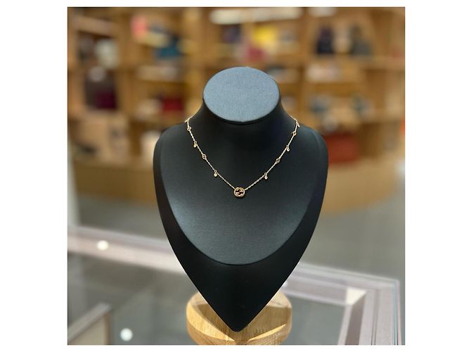 Collana Gucci Interlocking G Oro Giallo 18K Diamanti D'oro - vista 2