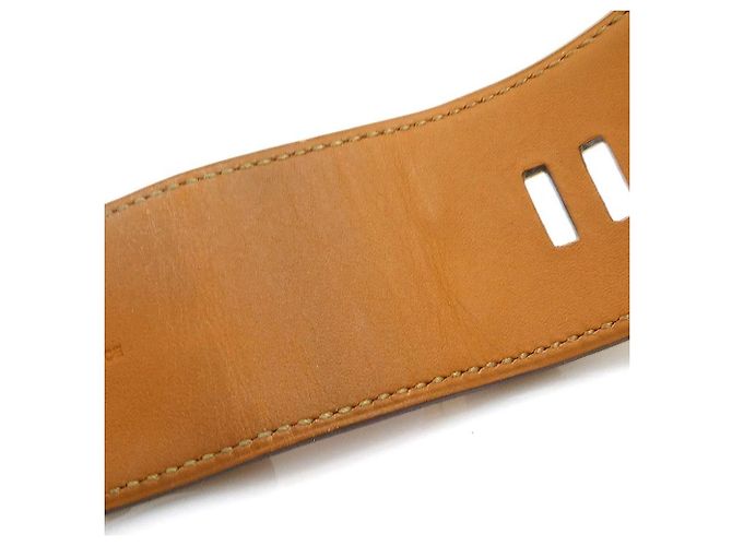 Hermès Bracciale Charm Hermes in Oro e Pelle Rossa Rosso D'oro - vista 8