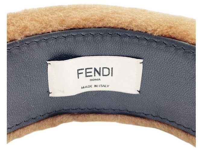 Fascia in pelliccia marrone con stampa Zucca FENDI - vista 5