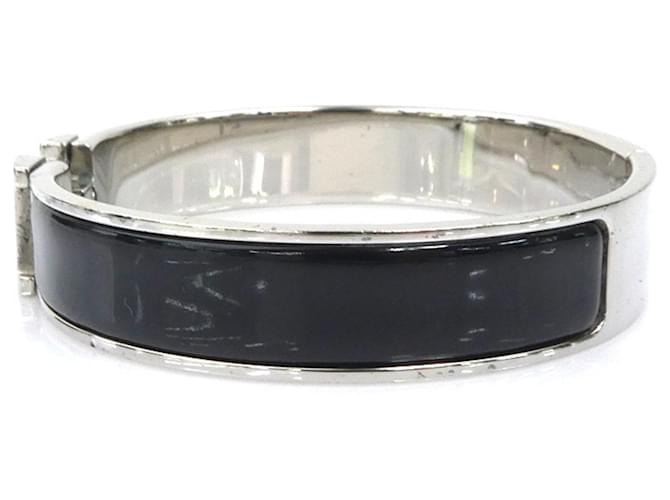 Hermès Bracciale Rigido Hermes Clic Clack Nero Argento - vista 4