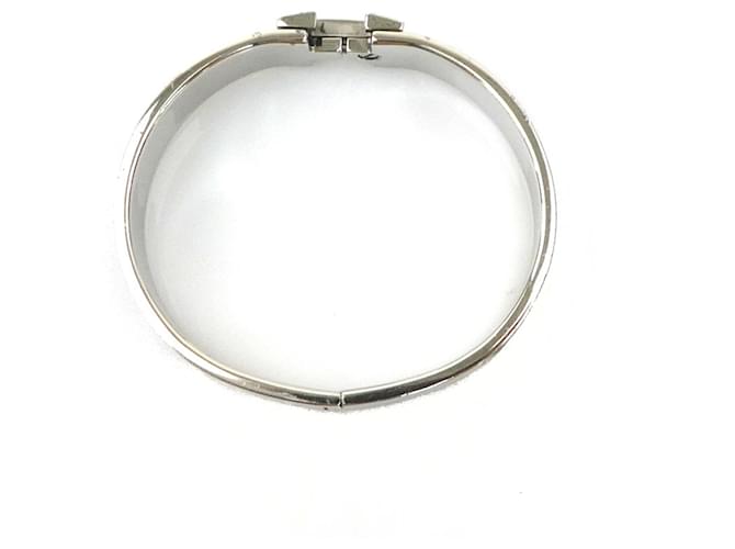 Hermès Bracciale Rigido Hermes Clic Clack Nero Argento - vista 5