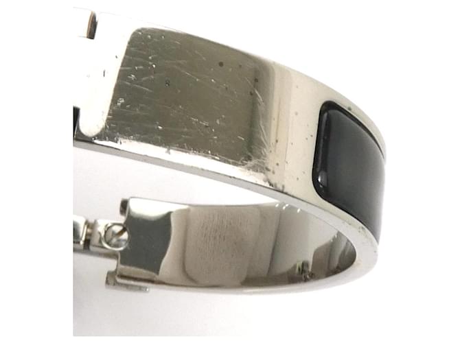 Hermès Bracciale Rigido Hermes Clic Clack Nero Argento - vista 6