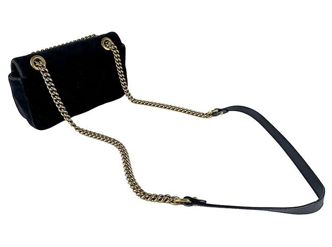 Borsa a tracolla Gucci GG Marmont in velluto Nero - vista 10