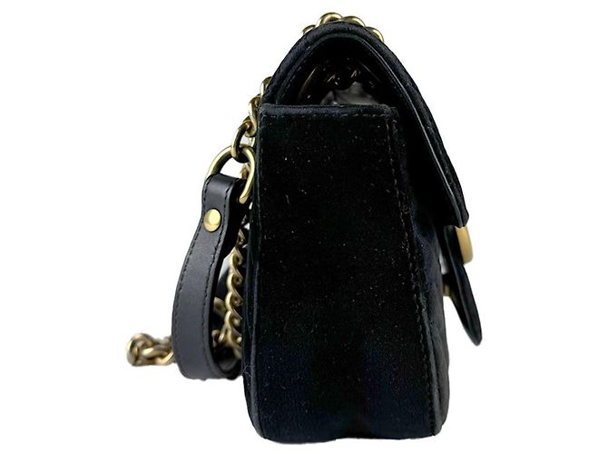 Borsa a tracolla Gucci GG Marmont in velluto Nero - vista 2