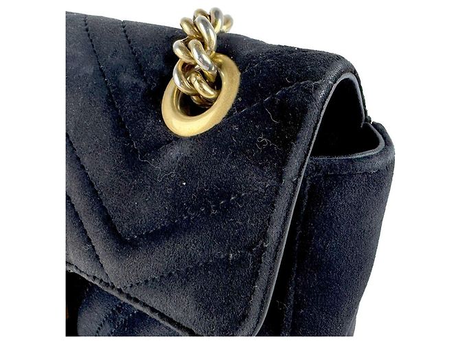 Borsa a tracolla Gucci GG Marmont in velluto Nero - vista 5