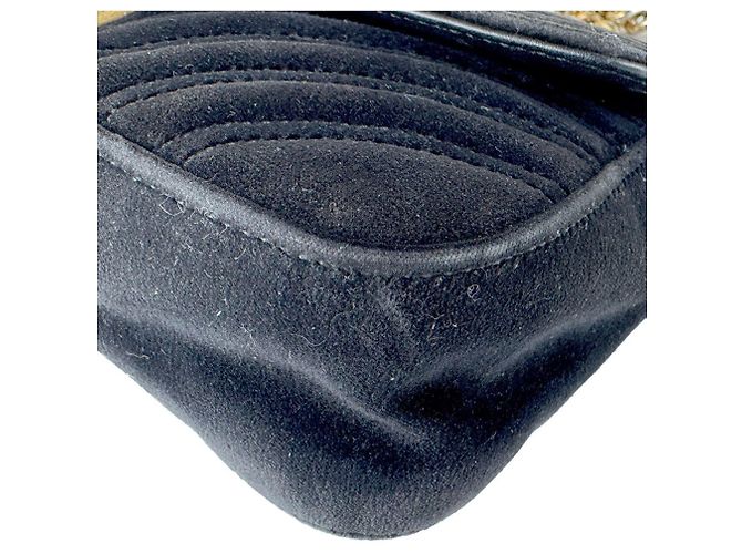 Borsa a tracolla Gucci GG Marmont in velluto Nero - vista 7