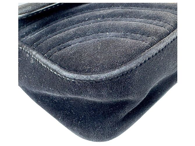 Borsa a tracolla Gucci GG Marmont in velluto Nero - vista 8