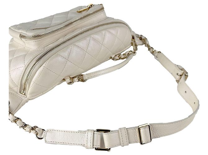 Borsa a vita/Borsa a tracolla Chanel in pelle avorio Crudo - vista 10