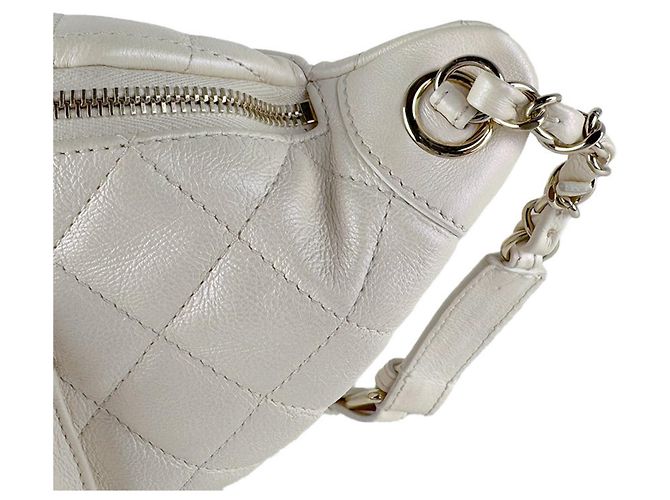 Borsa a vita/Borsa a tracolla Chanel in pelle avorio Crudo - vista 5