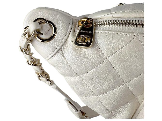 Borsa a vita/Borsa a tracolla Chanel in pelle avorio Crudo - vista 6