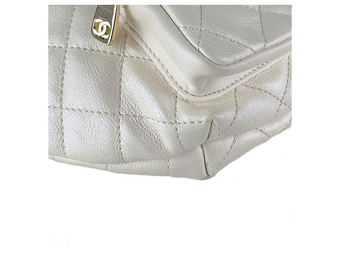 Borsa a vita/Borsa a tracolla Chanel in pelle avorio Crudo - vista 8