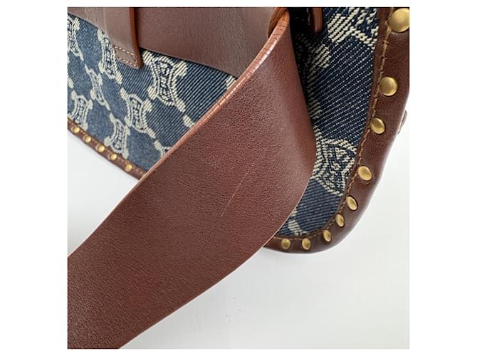 Céline Borsa a tracolla Celine Paris Macadam Marrone Blu - vista 6