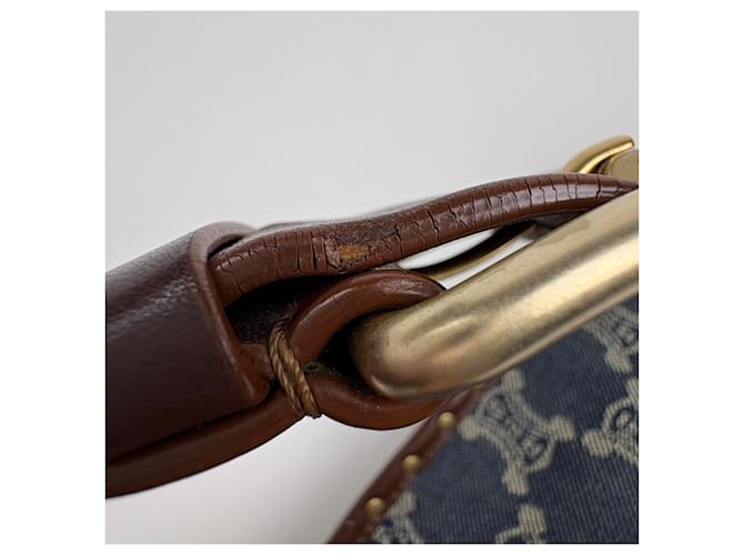 Céline Borsa a tracolla Celine Paris Macadam Marrone Blu - vista 7