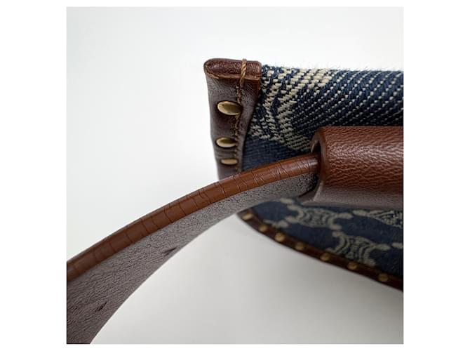 Céline Borsa a tracolla Celine Paris Macadam Marrone Blu - vista 8