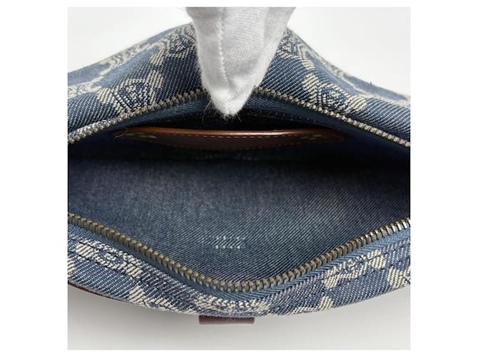 Céline Borsa a tracolla Celine Paris Macadam Marrone Blu - vista 9