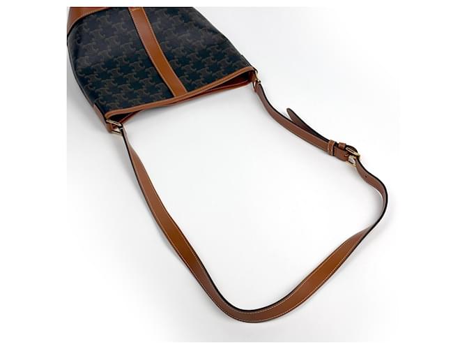 Céline Borsa a tracolla Small Bucket Celine Marrone - vista 7