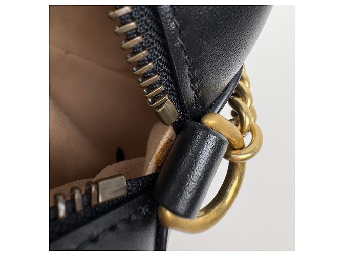 Borsa a tracolla in pelle Gucci GG Marmont Double G Nero - vista 7