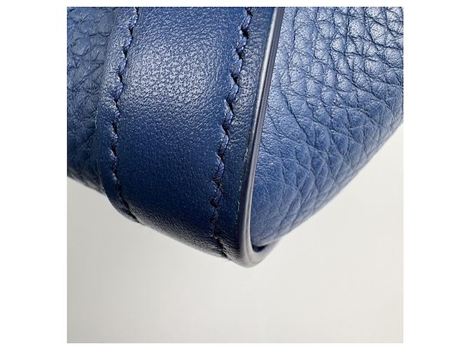 Tote Prada Shopper aus blauem Leder - Ansicht 3