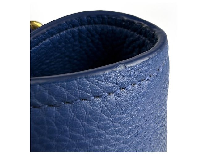 Tote Prada Shopper aus blauem Leder - Ansicht 4