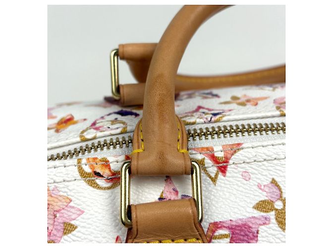 Borsa a mano Louis Vuitton Speedy 35 Bianco - vista 8