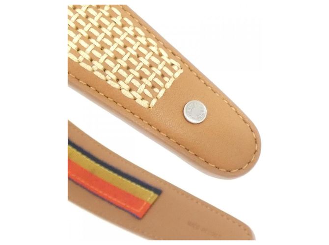Hermès Fascia per capelli Hermes Elizabeth Gold in pelle Swift D'oro - vista 3